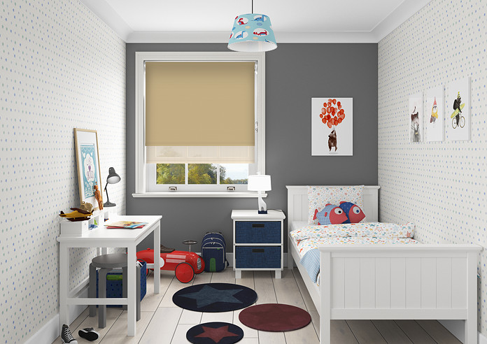 Rimini (Blackout), Mocha & Optima Linen - Double Roller Blind - Image 5